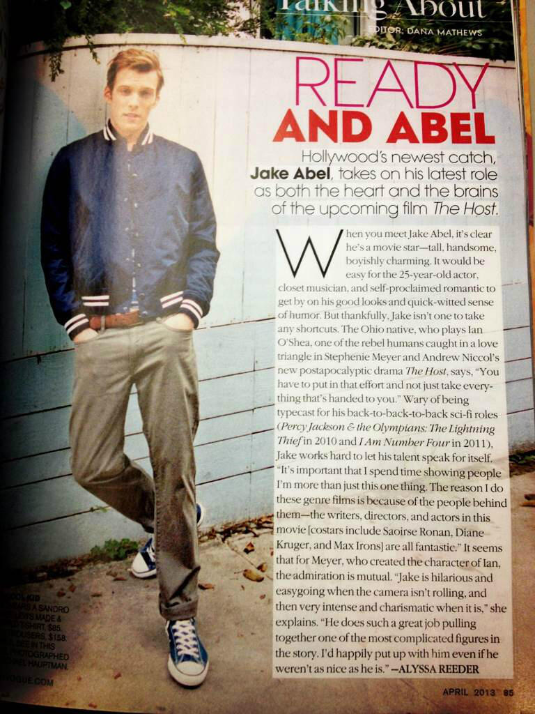Интервью Джейка Эйбела с "Teen Vogue"